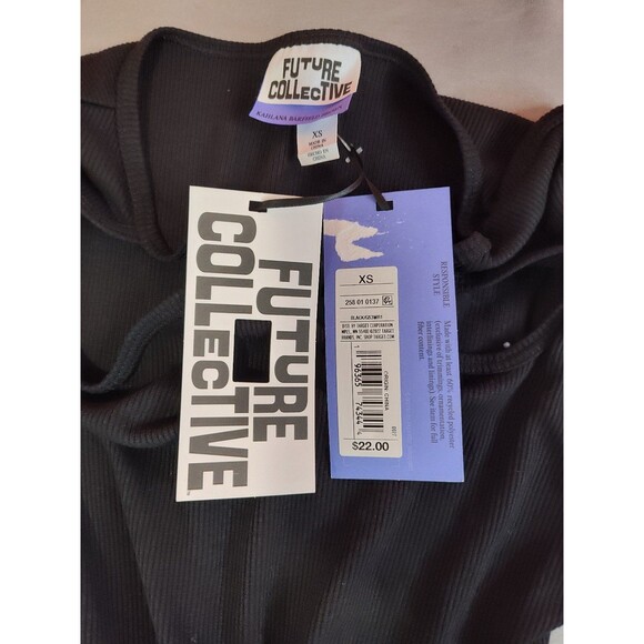 Future Collective Long Sleeve Cut Out Bodysuit Black XS - Picture 4 of 4